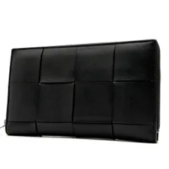 【極美品】ボッテガヴェネタ BOTTEGA VENETA マキシ イントレチャート ラウンドファスナー 長財布 ジップアラウンド ウォレット カセット レザー 本革 ブラック 黒 メンズ レディース ユニセックス ギフト プレゼント 大容量 現行