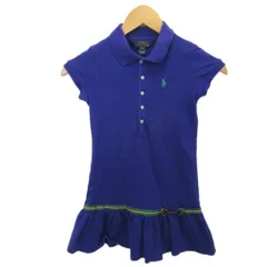 ポロ ラルフローレン POLO RALPH LAUREN ワンピース 半袖 ミニ ポロシャツ ポニー刺繍 S 7 紫 パープル ■MET2