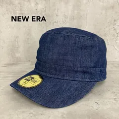 NEW ERA ニューエラ ワークキャップ ネイビー 紺 デニム 56.8cm 7 1/8 帽子 WM-01 ミリタリー キャップ 定番 アイテム ストリート カジュアル ファッション ワークスタイル 刺繍 ロゴ ステッカー付き ★ ■■