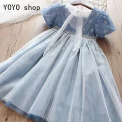 女の子ドレス　エルサ風ドレス　プリンセス　演奏会　発表会　誕生日　パーティー　ピアノドレス　クリスマス　ハロウィン　プレゼント