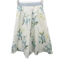 アプワイザーリッシェ Apuweiser-riche スカート ひざ丈 花柄 フラワー 白 ホワイト 0 約S ■YHS2