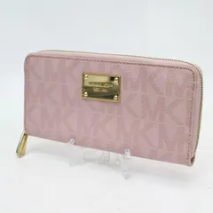 030)MICHAEL KORS マイケルコース 長財布 ラウンドファスナー ピンク