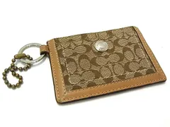 COACH コーチ シグネチャー キャンバス×レザー カードケース カード入れ パスケース 定期入れ レディース ブラウン系 DJ3060