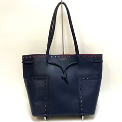 ＊TORY BURCH ＊トートバッグ　レザー　ネイビー 難有り ☽