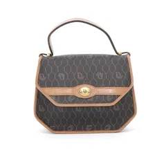 【中古】美品 Christian Dior Honeycomb 2-Way Shoulder Bag ディオール ヴィンテージ ショルダーバッグ ブラウン