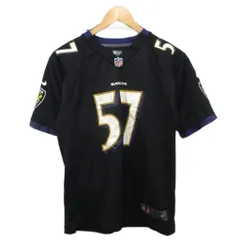 ナイキ NIKE NFL RAVENS MOSLEY #57 アメリカンフットボール ウエア ゲームシャツ Tシャツ カットソー 半袖 L 黒 ブラック 紫 パープル ■YHS5