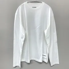 【中古】JIL SANDER+ ジルサンダー プラス 長袖Tシャツ L ホワイト J47GC0002 J45048 コットン クルーネック ロンT ユニセックス