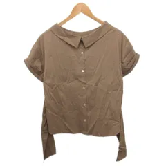 アンタイトル UNTITLED ラップシャツ ブラウス 半袖 2 茶 ブラウン AG153-82798JJ ■YHS9