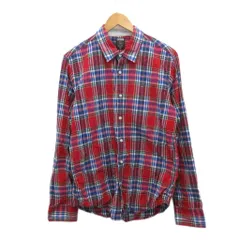 トミーヒルフィガー TOMMY HILFIGER シャツ 長袖 チェック 赤 レッド L ■YHS15