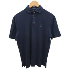 ポロ ラルフローレン POLO RALPH LAUREN ポロシャツ 半袖 ロゴ刺繍 ポニー刺繍 S 紺 ネイビー ■YHS10