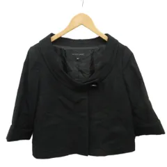 ジルスチュアート JILL STUART ノーカラージャケット ブレザー ブルゾン M 黒 ブラック 092-250014 ■YHS10