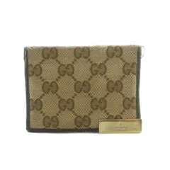 グッチ GUCCI 名刺入れ カードケース キャンバス ベージュ 茶 268843・0416 /MI ■OH ■GY11