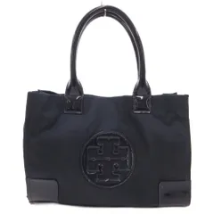 トリーバーチ TORY BURCH エラ トートバッグ ハンドバッグ ロゴ ナイロン エナメル 紺 ネイビー /FF