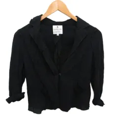 ランバンオンブルー LANVIN en Bleu テーラードジャケット ブレザー カットソー シングル 36 黒 ブラック 8411-1405-0 ■YHS10