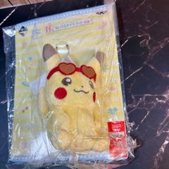 신품 미사용 이치 반 쿠지 Pikachu and Friends HAPPY BEACH TIME H상 봉제인형 마스코트 피카츄 단품