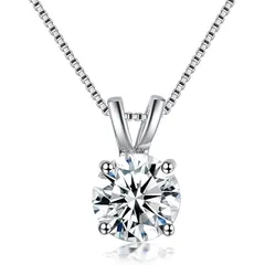 Verita. 一粒 CZダイヤ(キュービックジルコニア) ネックレス レディース アクセサリー シルバー925 金属アレルギー おしゃれ 可愛い 専用ボックス付き 女性 人気 誕生日 クリスマス プレゼント 1