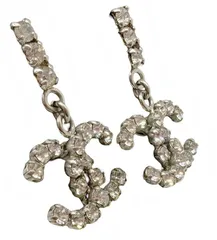 【中古】CHANEL シャネル ココマーク ピアス ラインストーン 00A CCロゴ 耳飾り パーティ アクセサリー 小物 レディース プレゼント お洒落 【ブランドギャラリー東心斎橋店】