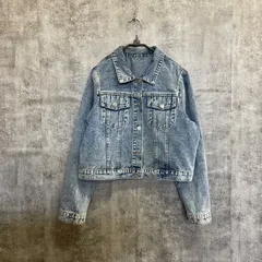 【k-255】デニムジャケット レディース S ブルー ショート丈 Gジャン デニムブルゾン ジージャン カジュアル アメカジ 古着 人気 定番
