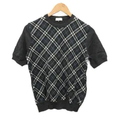 バーバリーズ Burberrys ニット セーター 半袖 ノバチェック カシミヤ混 グレー M