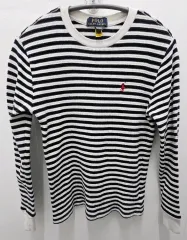 ポロ ラルフローレン ストライプ 長袖 Tシャツ (M10-12)