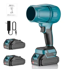 【新品】ブロワー 強力 洗車 ジェット ブロアー 超強力 残量表示 無段階変速 高速回転 軽量 コードレス 充電式 強力 洗車ブロワー 耐久性 高温耐性 コンパクト 落ち葉 車の水滴 エアコン 除塵 日本語取扱説明書付き (藍) 8c8167ee