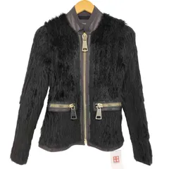 エンポリオアルマーニ EMPORIO ARMANI 裏カシミヤシルク混 ラビットファー ラムレザージャケット レディース EUR：42 のサムネイル