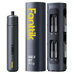 Fanttik NEX S1 Pro 電動精密ドライバー 電動ドライバー ドライバーセット ビット16本 磁気収納設計 ポップアップ仕組み 3段トルク 2000mAh 充電式 LEDライト 1/4