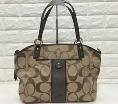 MQ-00350 COACH コーチ F21899 シグネチャー エナメル キャンバス 肩掛けショルダー トート バッグ