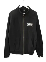 ハフ HUF ジップアップ スウェット トレーナー L 黒 ブラック 長袖 裏起毛 トップス