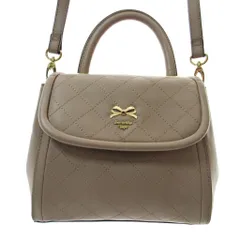 サマンサベガ Samantha Vega 2WAY ショルダーバッグ ハンドバッグ ステッチ リボンプレート ベージュ 1219 ■YHS3