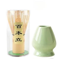 冴葉亭 抹茶 セット 茶道セット 茶筅 茶せん 2点 竹製 百本立 & 茶筅直し 初心者向け 抹茶点て 茶道具 抹茶ブレンダー 泡立て器 1