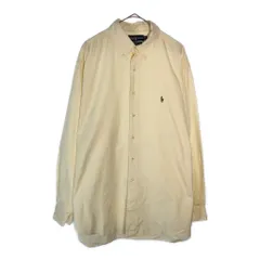 90年代 Polo by Ralph Lauren ポロ ラルフローレン YARMOUTH ボタンダウン 長袖シャツ アイボリー(メンズ 17 1/2)中古 古着 X5006