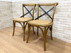 展示品□ノットアンティークス□クロスバックアームチェア□2脚セット