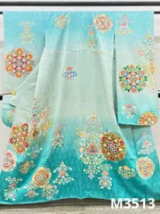 京友禅 手描き 振袖 金駒 金彩 紋意匠 振り布付き 身丈155cm MO3513 