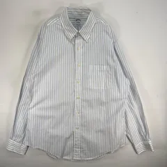 古着 ブルックスブラザーズ Brooks Brothers 長袖シャツ 胸ポケ ボタンダウン SLIM FIT L  ブルー系 ストライプ メンズ