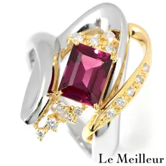 【新品仕上済】 ロードライトガーネット 2.43ct ダイヤモンド 0.24ct プラチナ Pt900 コンビネーションリング 16号 レディース 返品OK