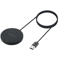 エレコム ワイヤレス充電器 マグネット内蔵 5W ケーブル一体 (1m) ブラック W-MA01BK 0