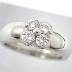 箱 新品仕上げ済 MIKIMOTO ミキモト 0.29ct 4P ダイヤモンド ダイヤ リング フラワー Pt950 プラチナ 9号 指輪 ジュエリー フラワーモチーフ 4660のサムネイル