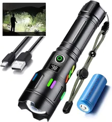 【最新強化版 P199 Led ディジタル電気量】 超強力 懐中電灯 超高輝度 明るいハンディライト 5モード調光 ズーム調整 ペンライト 軽量小型 フラッシュライト ハンドライト 手持ち 作業用携帯ライト 防水 防災 登山 夜釣り アウトドア 地震 停電対策