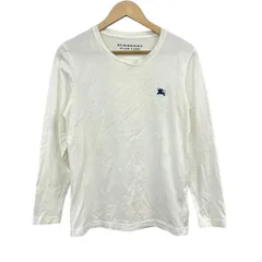 Burberry Black Label(バーバリーブラックレーベル) 長袖Tシャツ サイズ2 M メンズ - アイボリー×ネイビー クルーネック