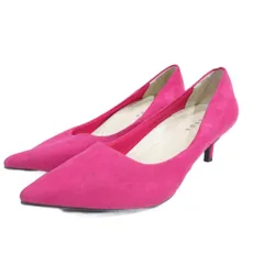 ランダ RANDA パンプス ヒール スエード ポインテッドトゥ ピンク 24cm ■MET1