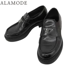 PRADA(プラダ) チョコレート ブラッシュドレザー ローファー 5 レザー ブラック黒 2DE127_055_F0002_F_G000 メンズ 40802184416【中古】【アラモード】