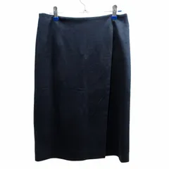 ユナイテッドアローズ UNITED ARROWS 美品 スカート リネン ラップ調 膝丈 38 約M 紺 ネイビー ■MET1 0718