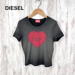 DIESEL ディーゼル ロゴハートプリント クロップド Tシャツ グレー y2k 平成ファッション