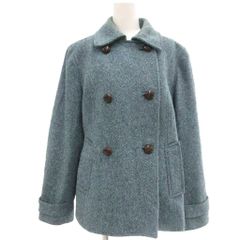 エルエルビーン L.L.BEAN ピーコート 絹 シルク S エメラルドグリーン ダブルブレスト 長袖 /RG ■YHS13