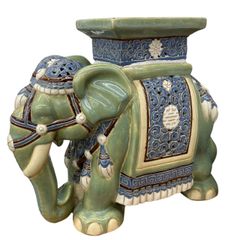 昭和レトロ 陶器製 象 ゾウ フラワースタンド 花台 アジアン