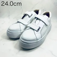 【新品 訳あり】モードエジャコモ　厚底ベルクロスニーカー　24.0㎝　白のサムネイル