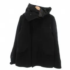 ナノユニバース nano universe コート L 長袖 フード付き 裏地キルティング 黒 ブラック /NU ■YHS11