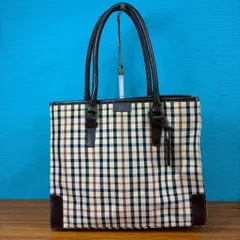 WB108 DAKS ダックス トートバッグ  チェック柄 ベージュ系 レディース 鞄のサムネイル