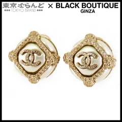 シャネル CHANEL ピアス ゴールドxホワイト メタル コスチュームパール ココマーク  B19C レディース 101851241